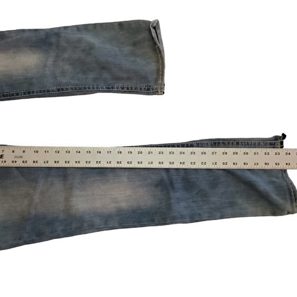 Salvage (Buckle) Havoc 32R (Meas 34x33.5 10" Rise) Slim Straight Med Jeans A4 - Picture 9 of 10